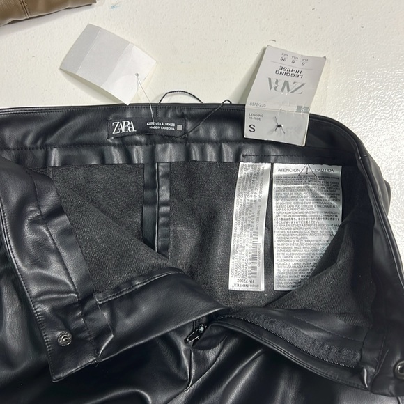 NWT Zara Faux Leather High Rise Leggings size S - Picture 7 of 10